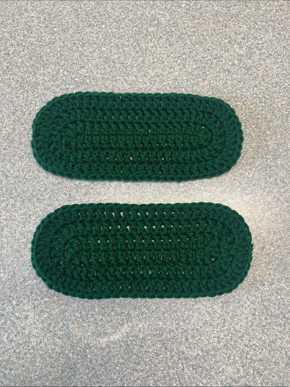 Handmade Dark Green Crochet Oval Doilies Set of 2 Add Extra Touch To Your Home